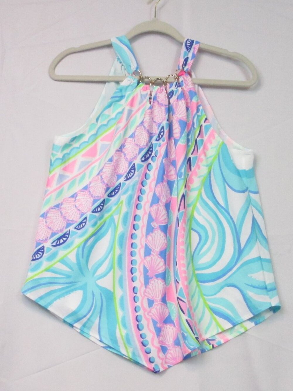 Lilly Pulitzer Julien Halter Top Tank Blouse Coco Island Engineered Size S - Picture 3 of 9